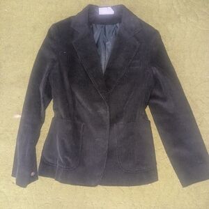 jcpenney Black Corduroy Single-Button Blazer Jacket
